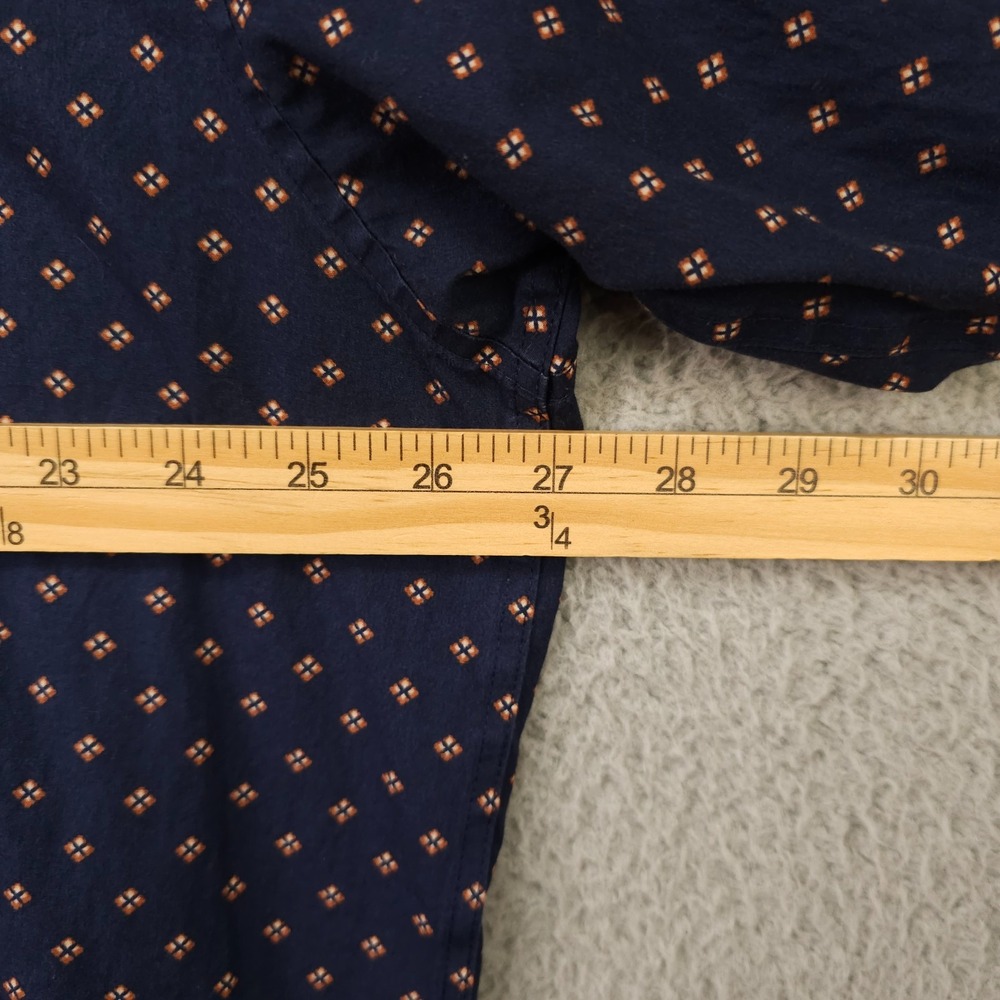 Ariat Kaiser Shirt Mens XXL Blue Tan Geo Print Long Sleeve Wrinkle Free Rodeo - Picture 6 of 16
